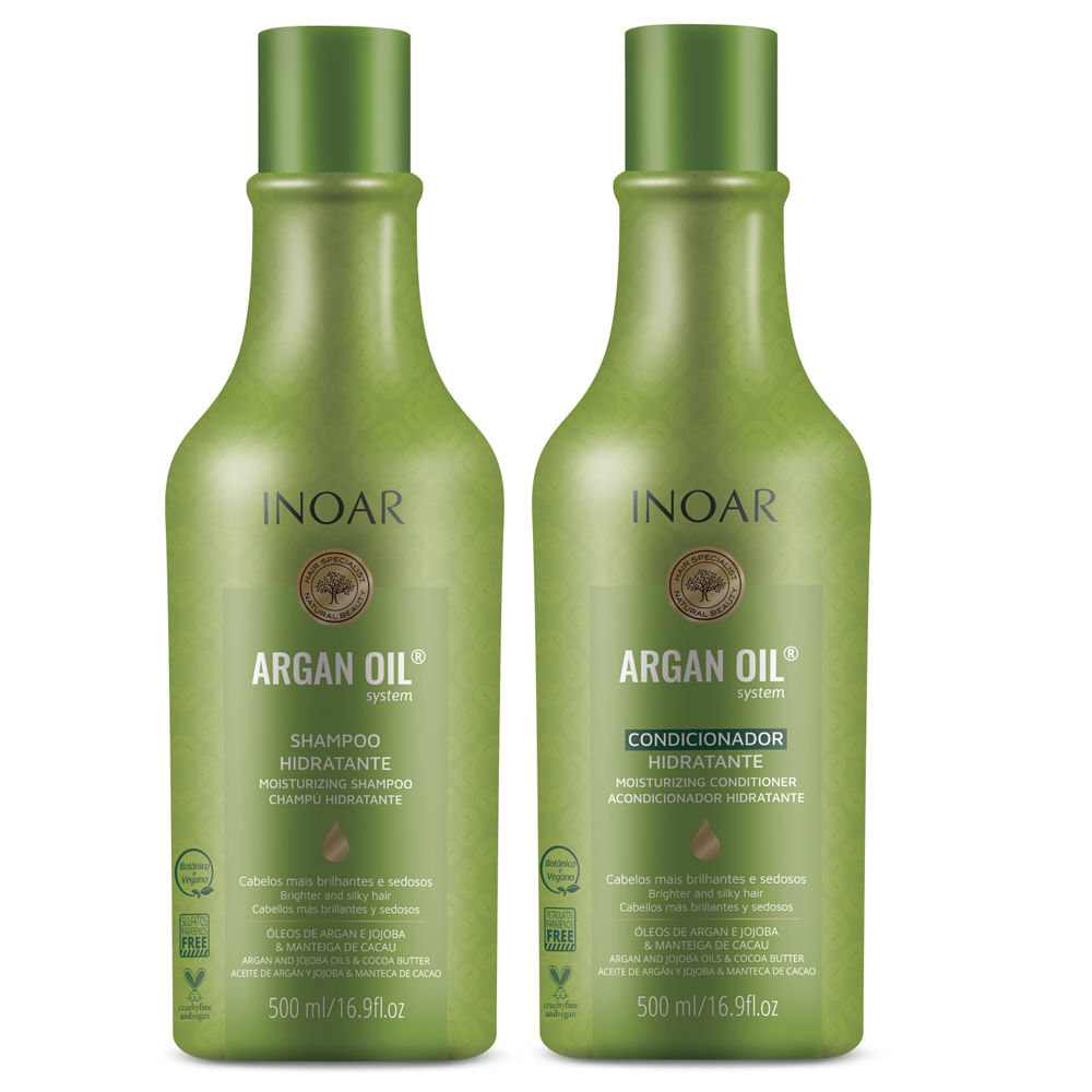 Kit Inoar Shampoo + Condicionador Hidratação Argan Oil 500ml